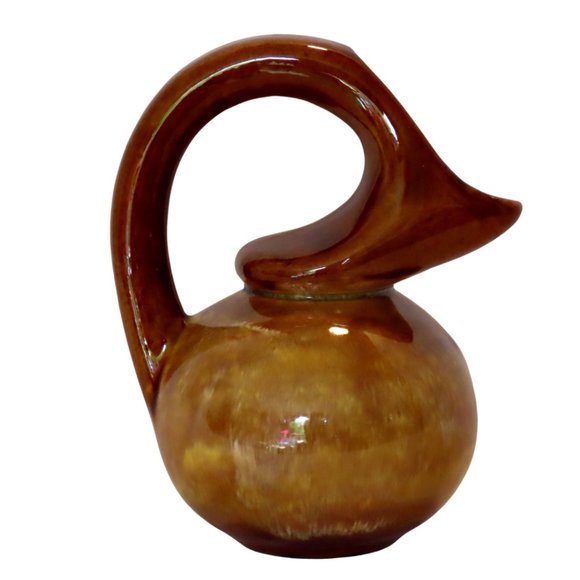 Vintage Handmade Gold and Brown Glazed Ceramic Pottery Jug/Vase - Picture 1 of 5